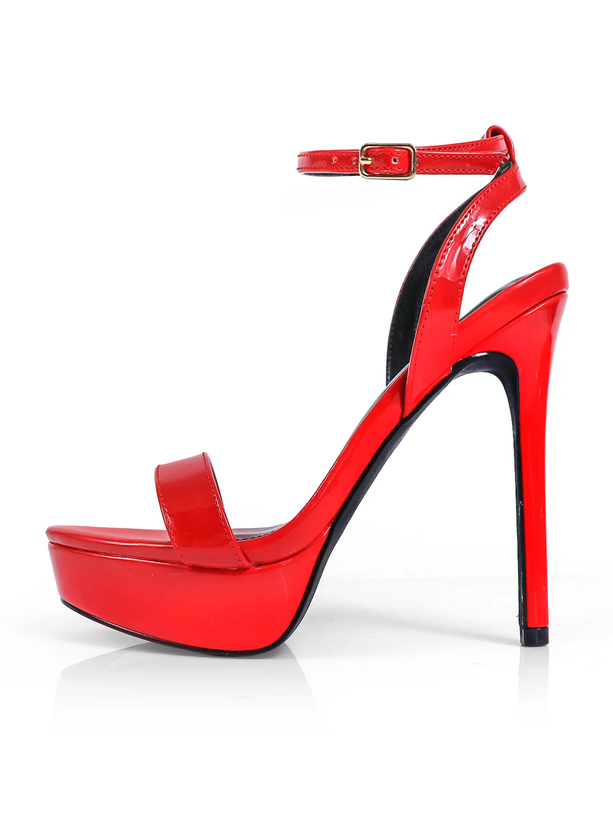 Cupid Strap Platform Heels in Red