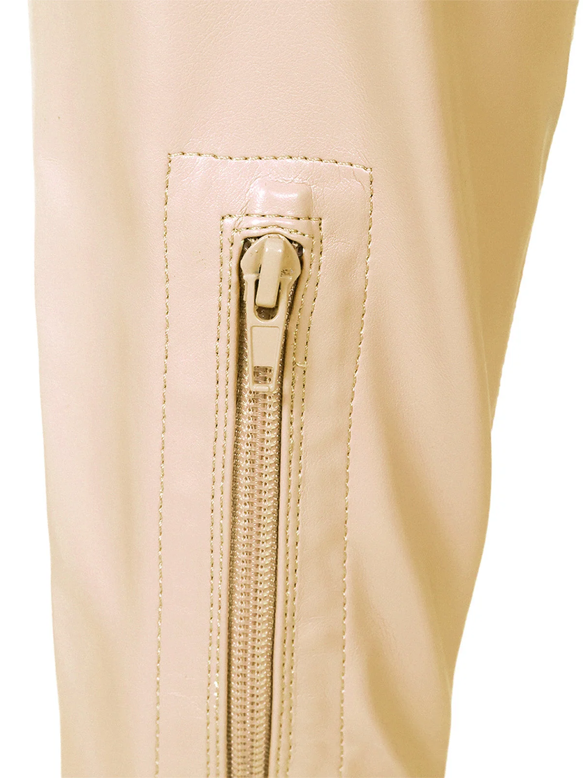 Gisele Stretchy Overknee Heeled Boots in Nude