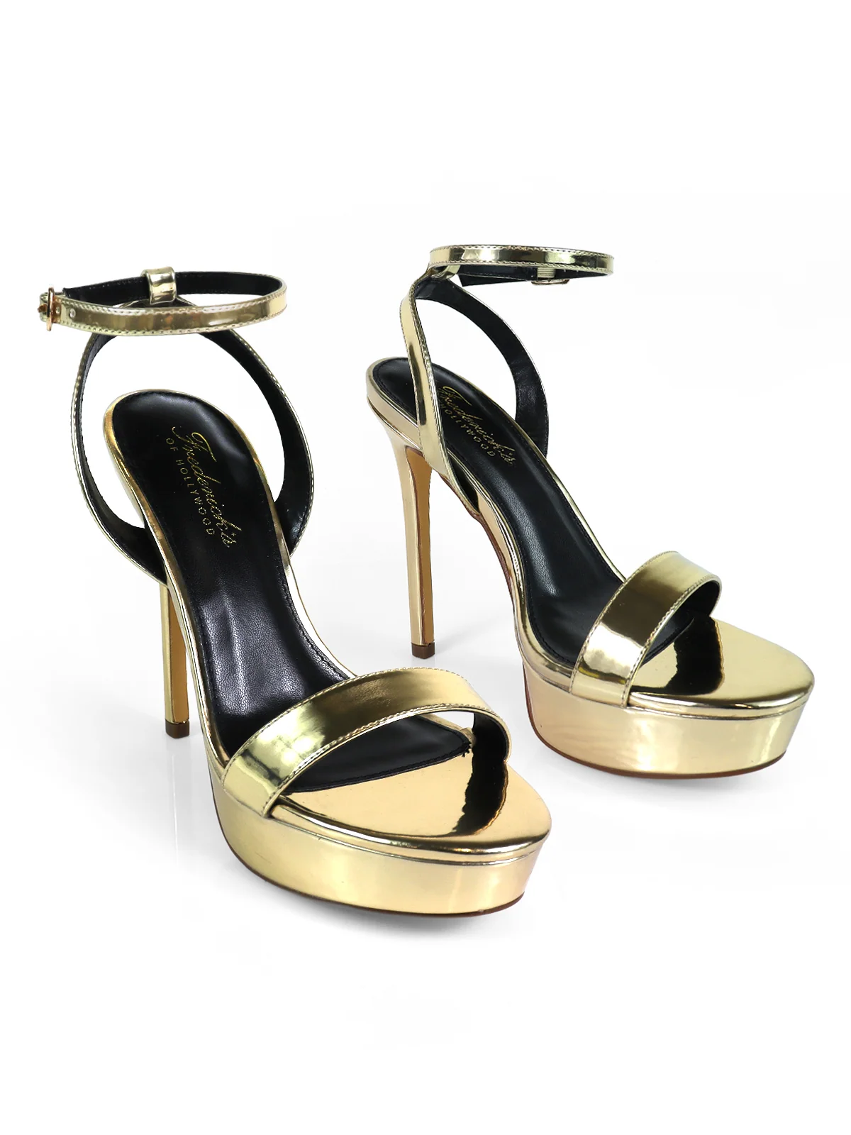 Cupid Strap Platform Heels in Gold