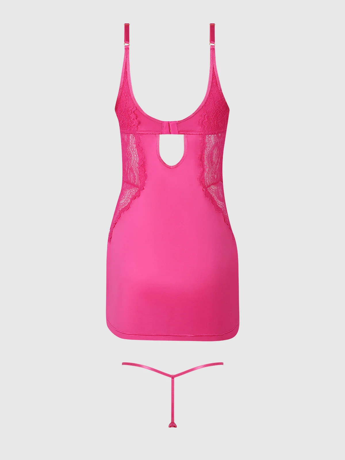 Neev Lace & Oilslick Underwire Chemise Set in Pink Dragon