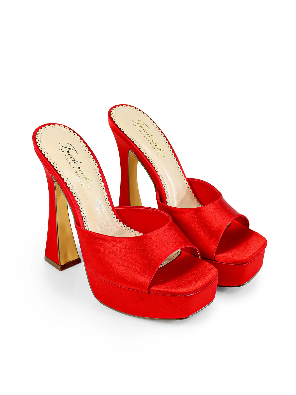 Elaina Platform Mule Heels in Red