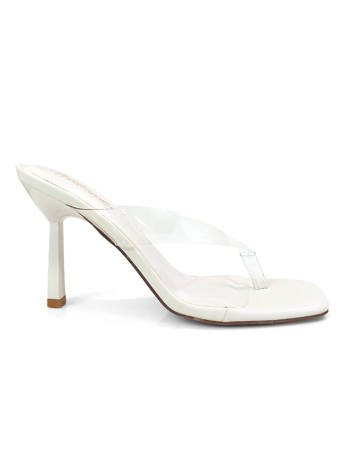 Annabelle Clear Strap Thong Sandal in White