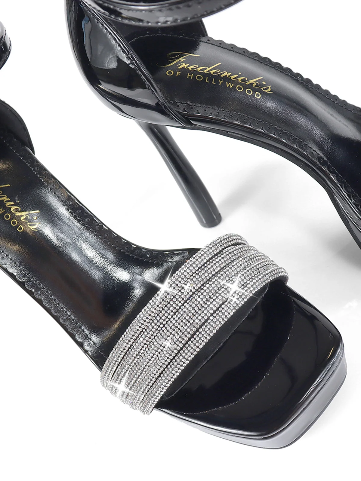 Denise Platform Heel in Black Satin with Open Toe