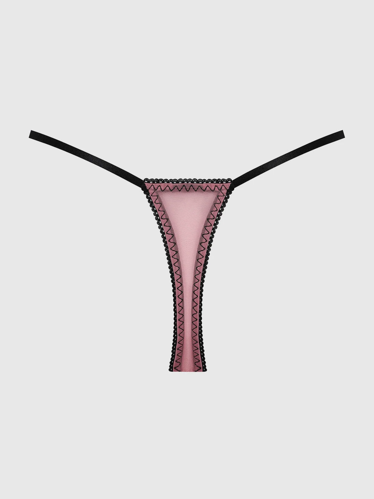 Esme Pleated Chiffon & Lace Thong