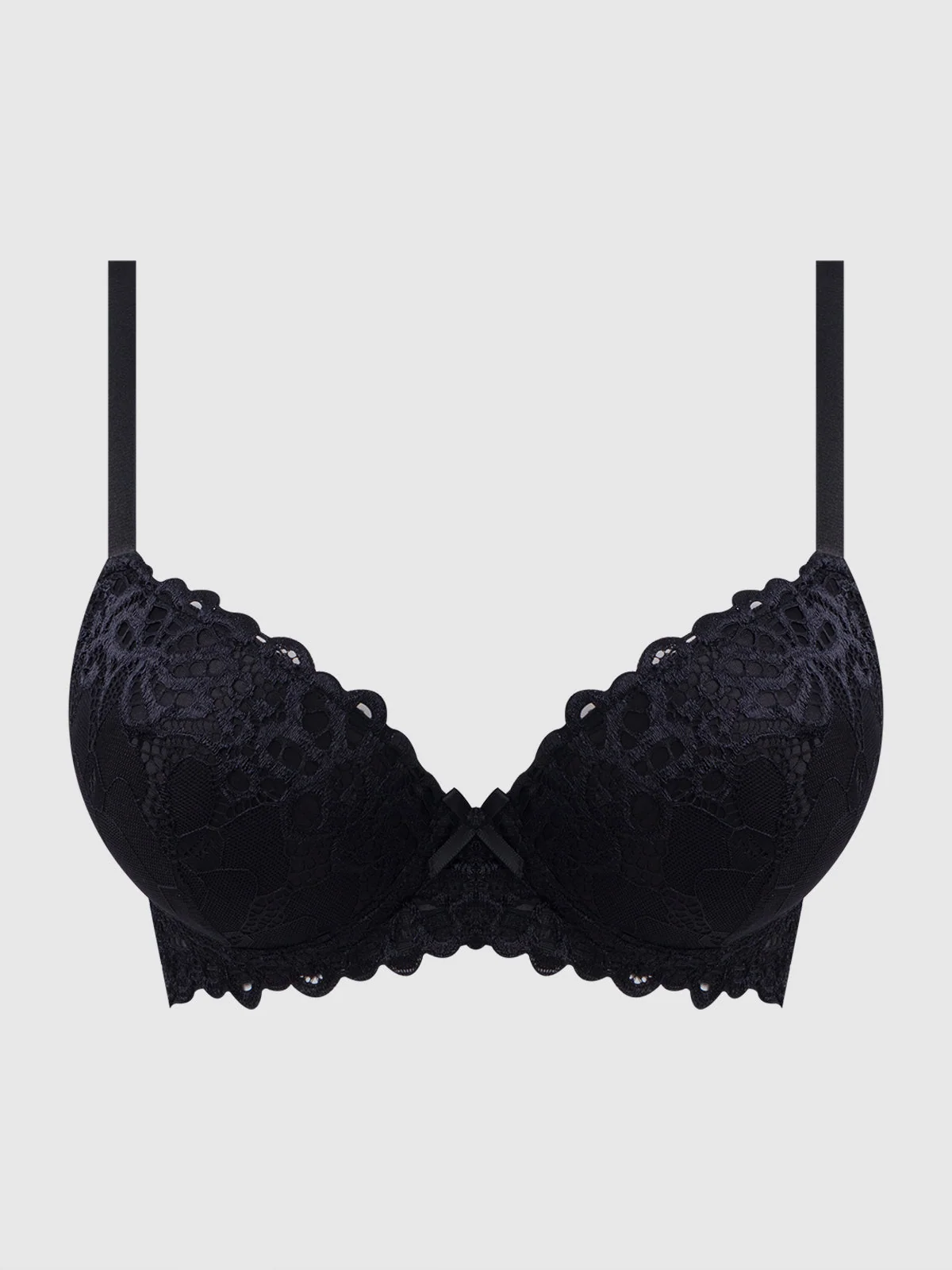 Amanda Lace Push Up Balconette Bra in Black