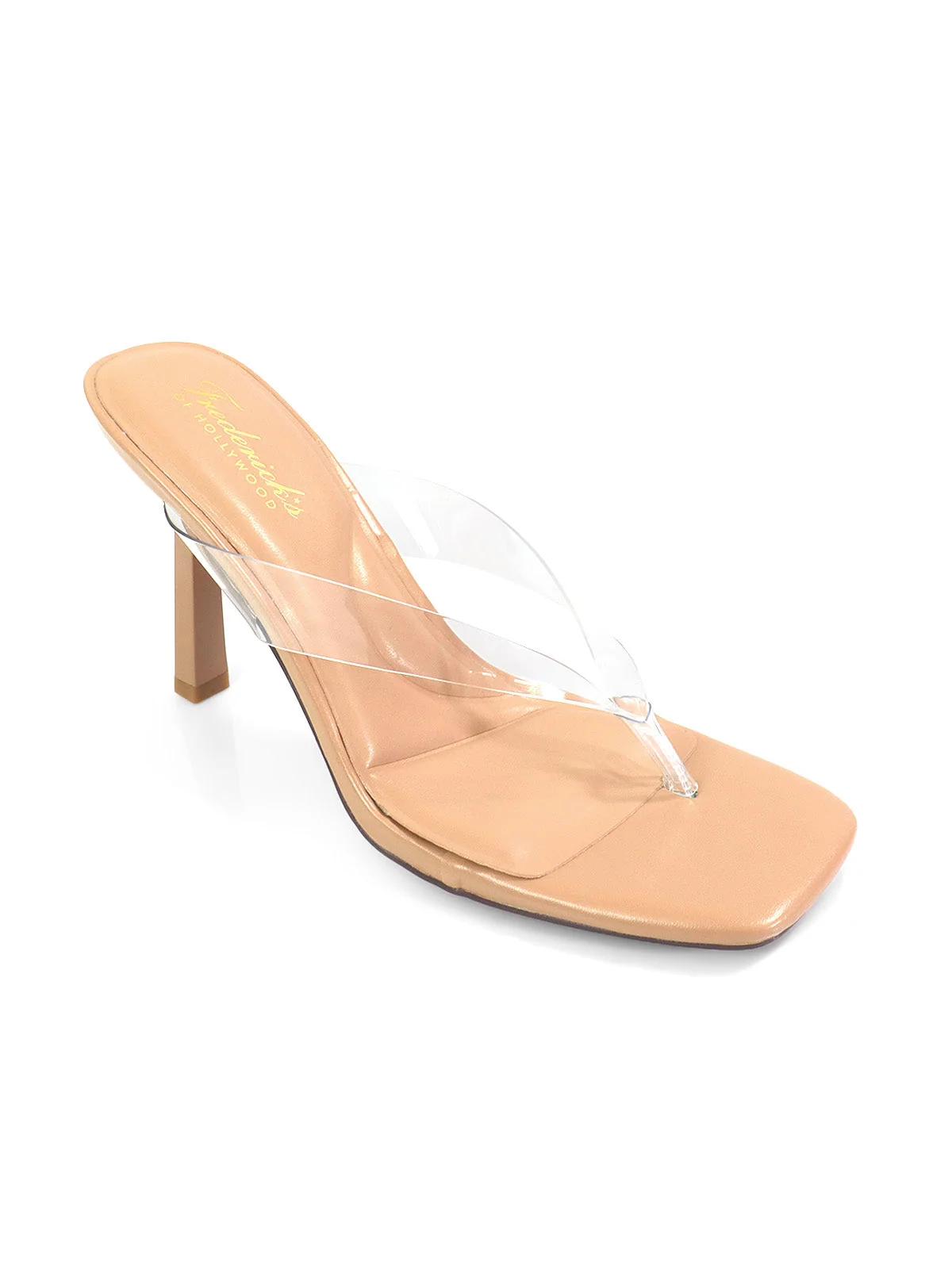 Annabelle Thong Sandal in Nude with Clear Straps