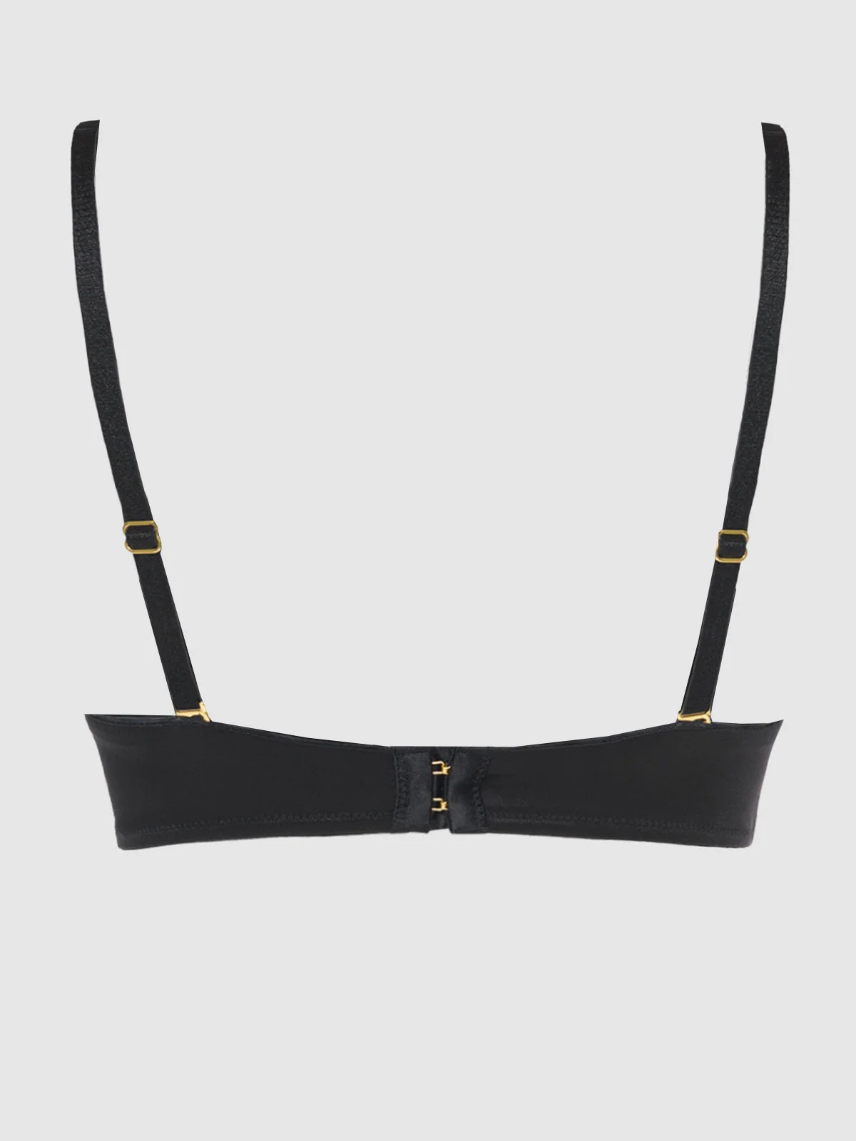 Rising Star Plunge Push Up Bra in Liquid Satin Black