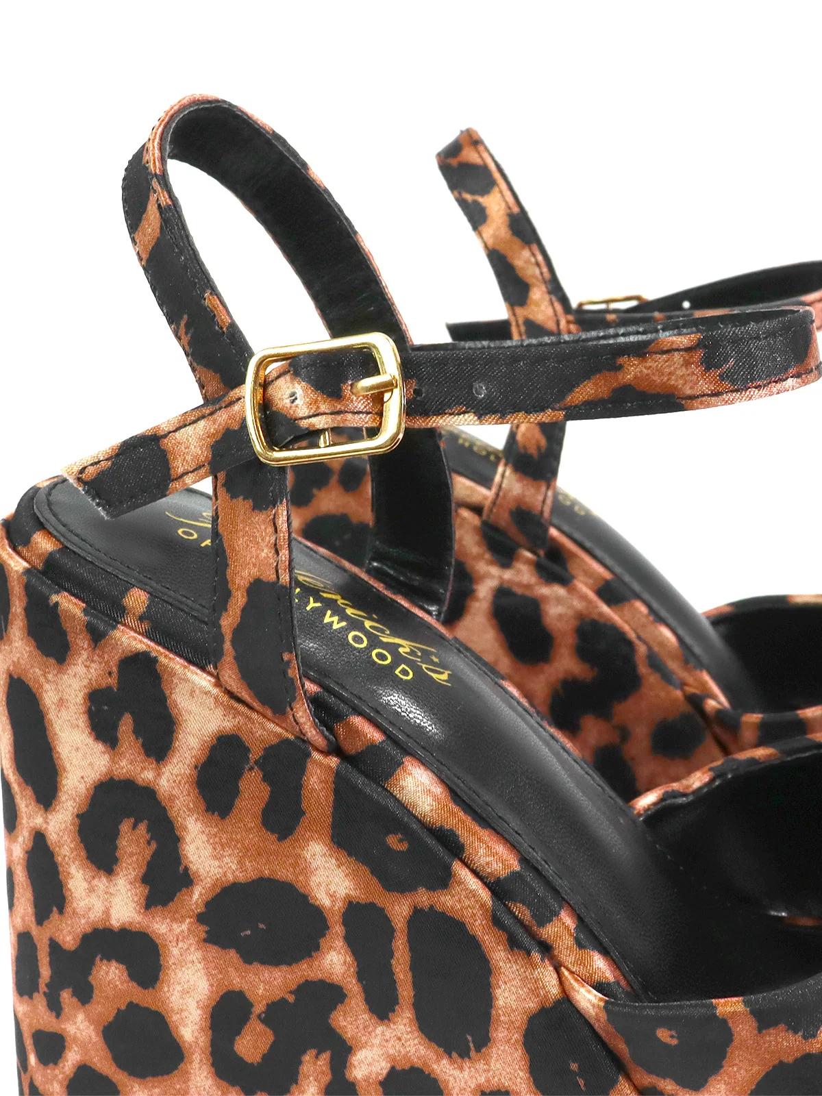 Tony Peep Toe Platform Wedges with Chunky Heel in Leopard
