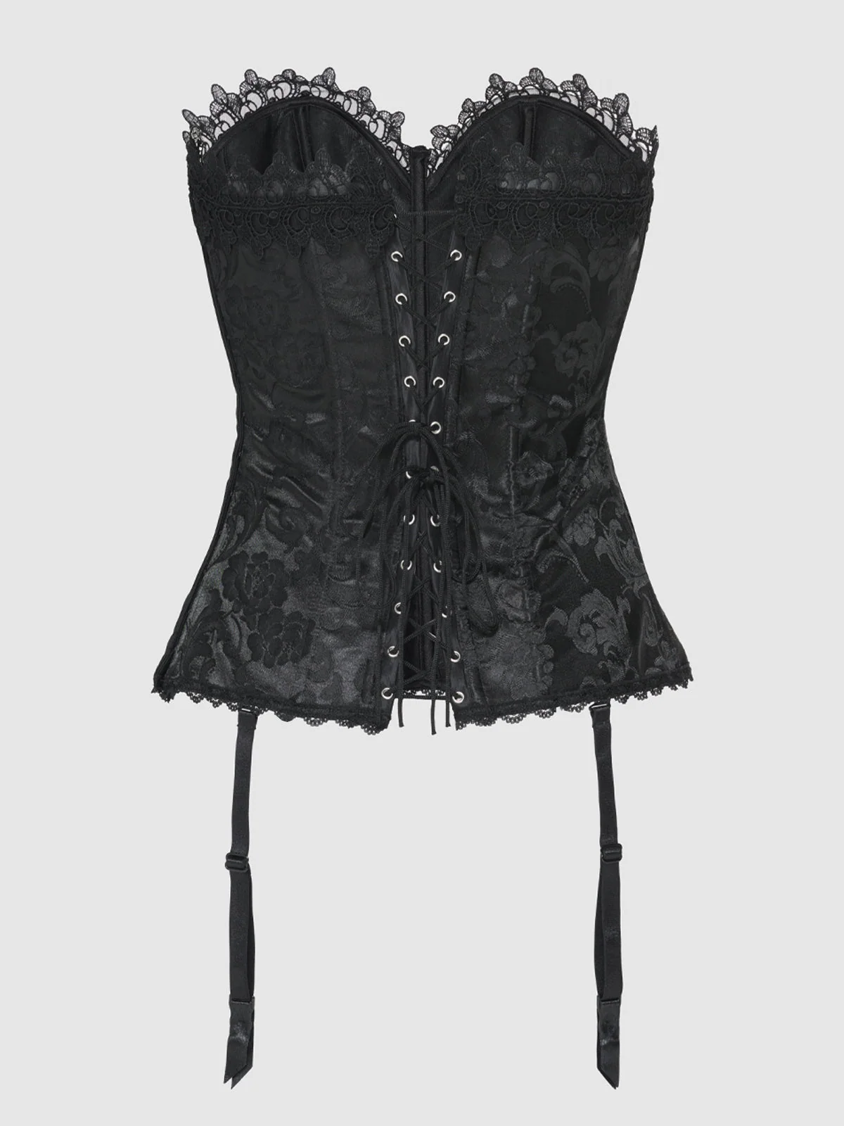 Hollywood Dream Sweetheart Lace-Up Corset in Black