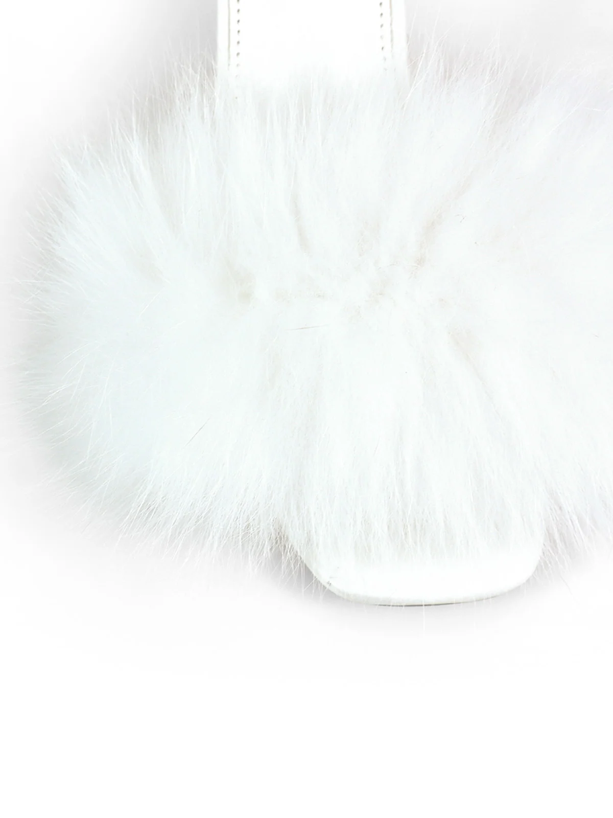 Purr Square Toe Fur Heel in White