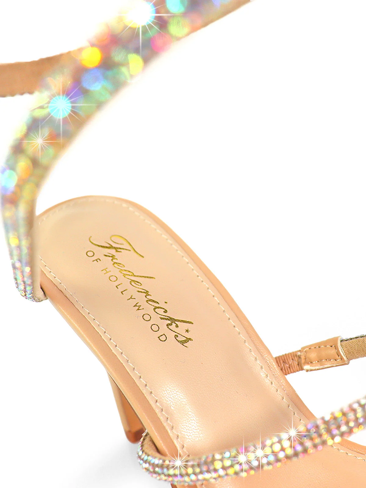 Lexia Rhinestone Heel With Spiral Straps in Nude