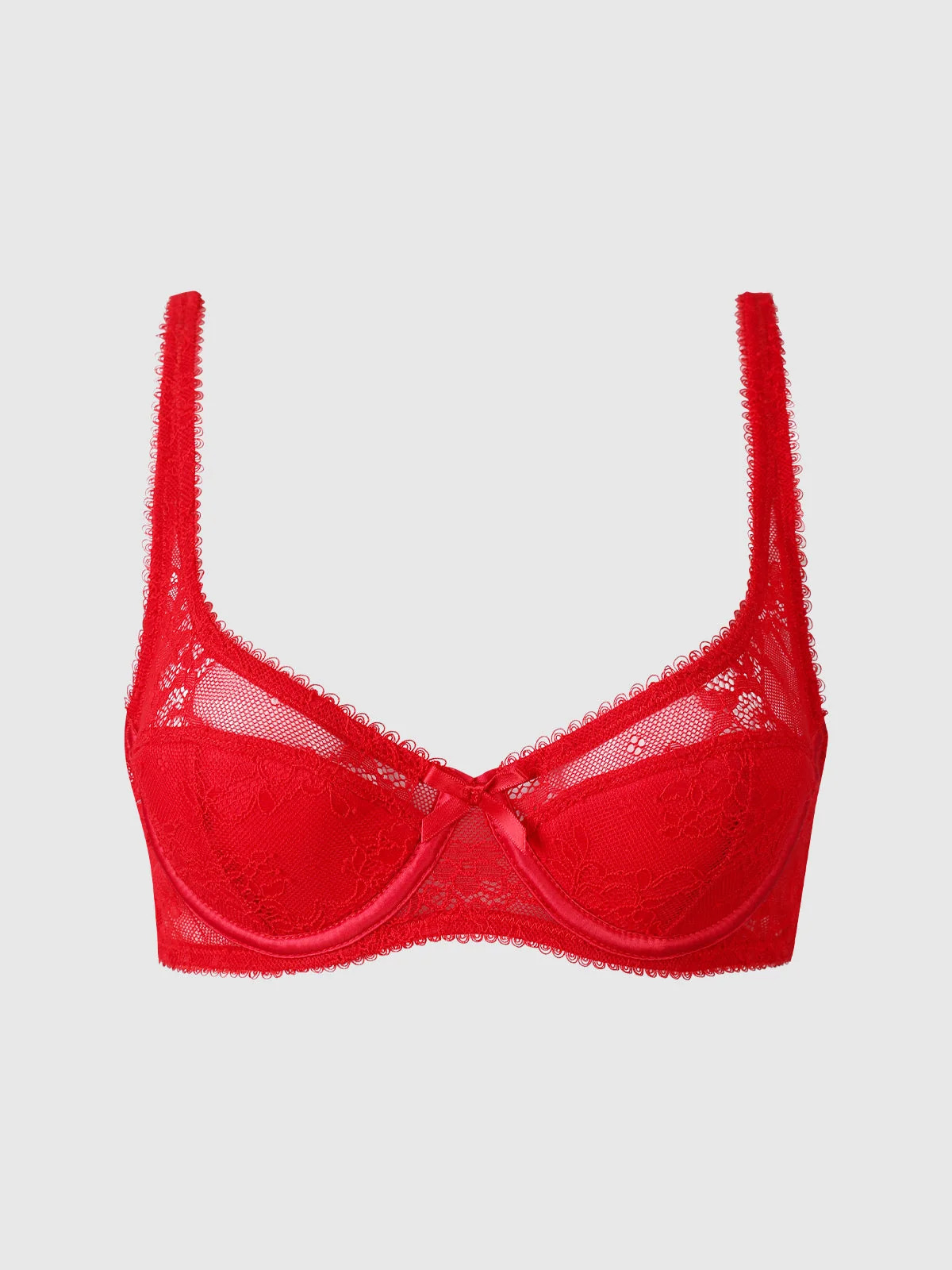 Marilyn Monroe Lace & Satin Demi Bra with Sweetheart Neckline
