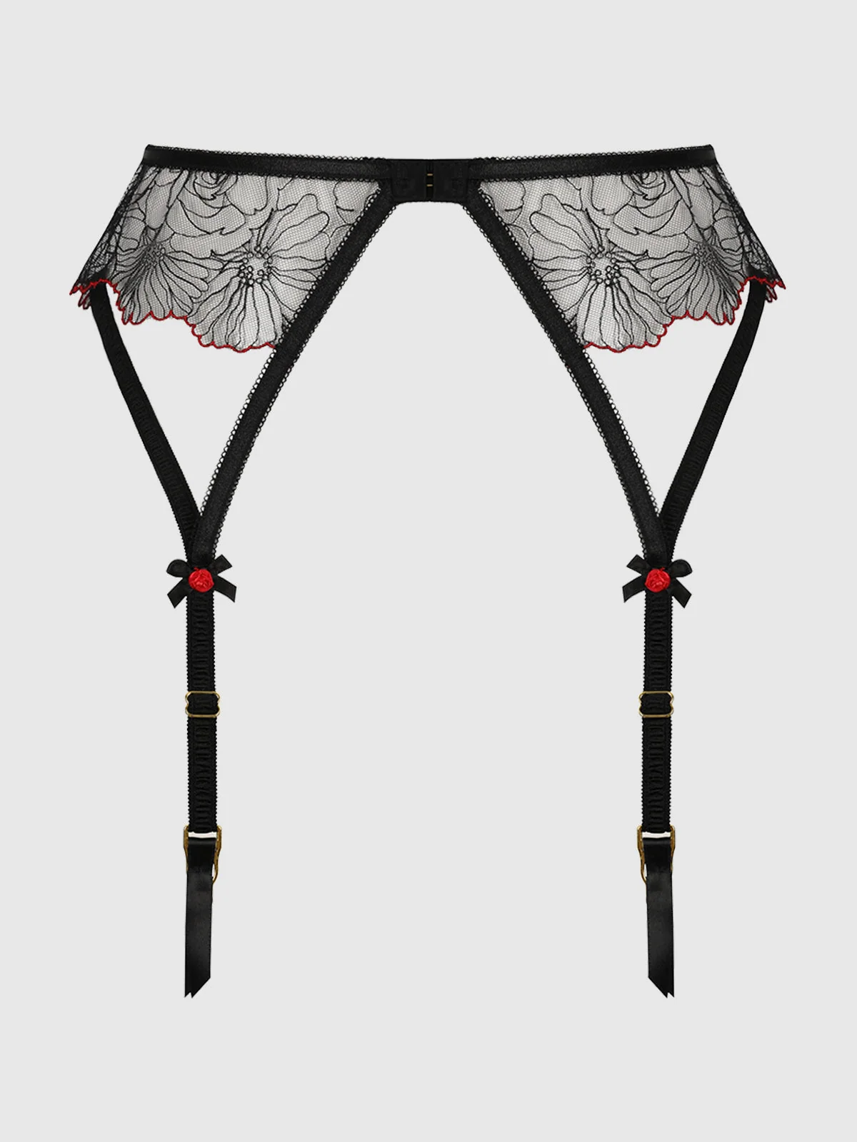Ilaria Embroidered Tulle Garter Belt