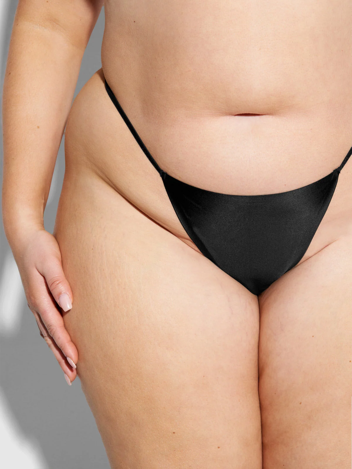 Lexi Liquid Satin G-String in Black