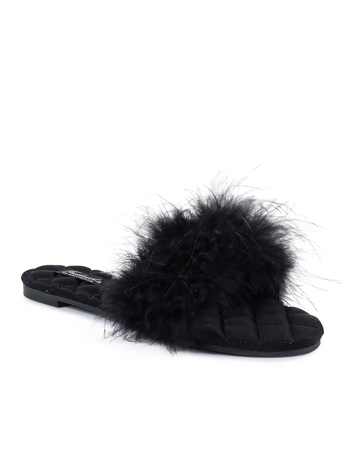 Maxim Feather Flat Sandal in Black
