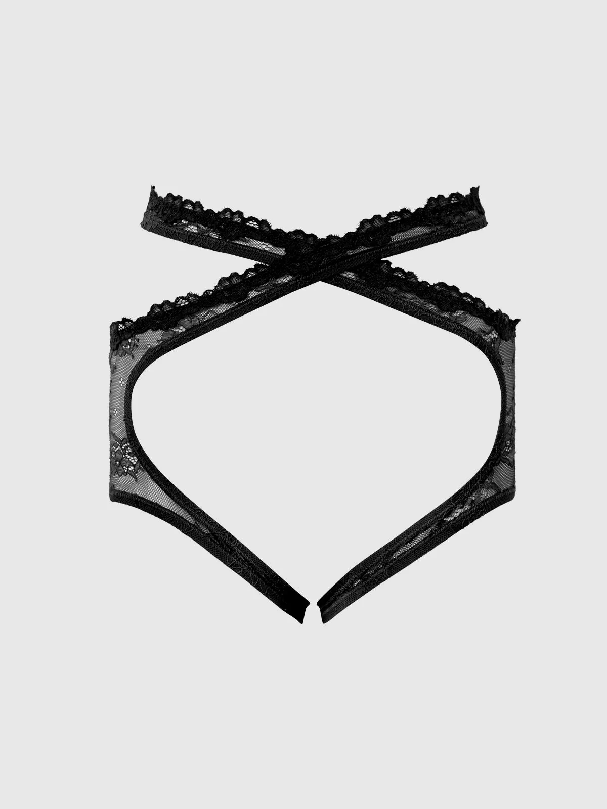 Pia Lace Wrap Garter in Black Stretch Lace