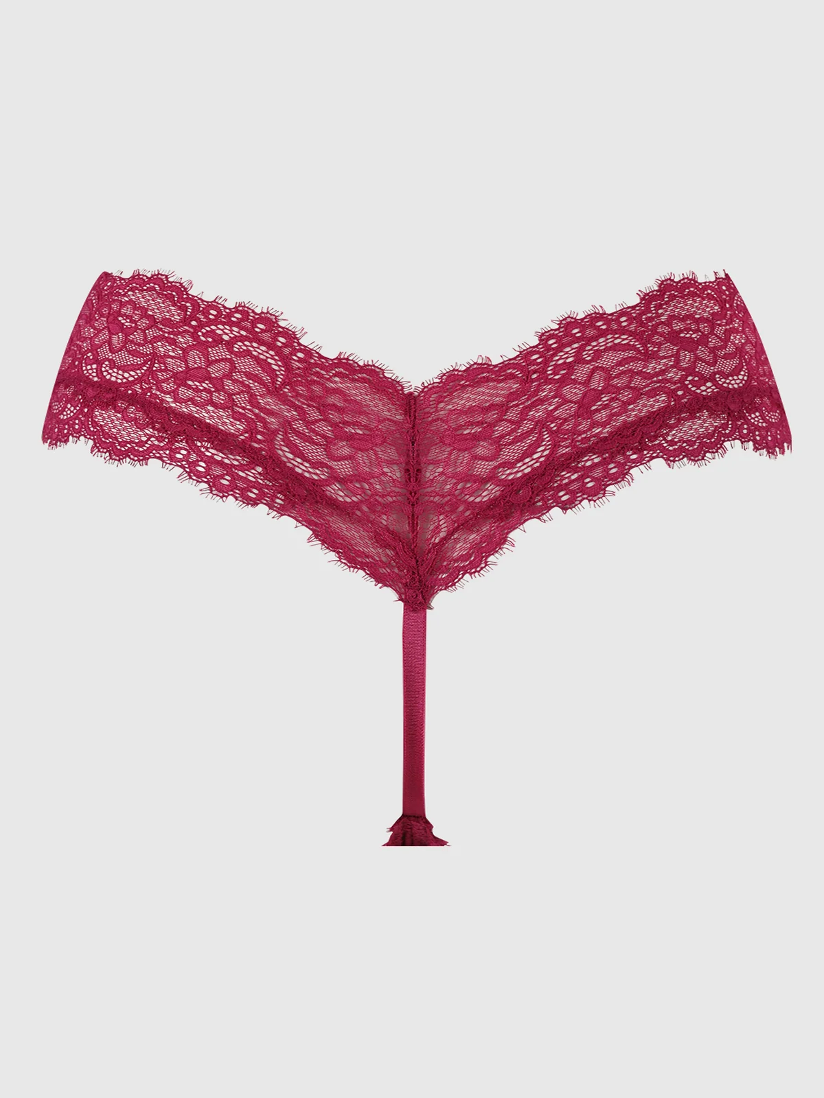 Lulu Lace V Front G-String in Rasberry