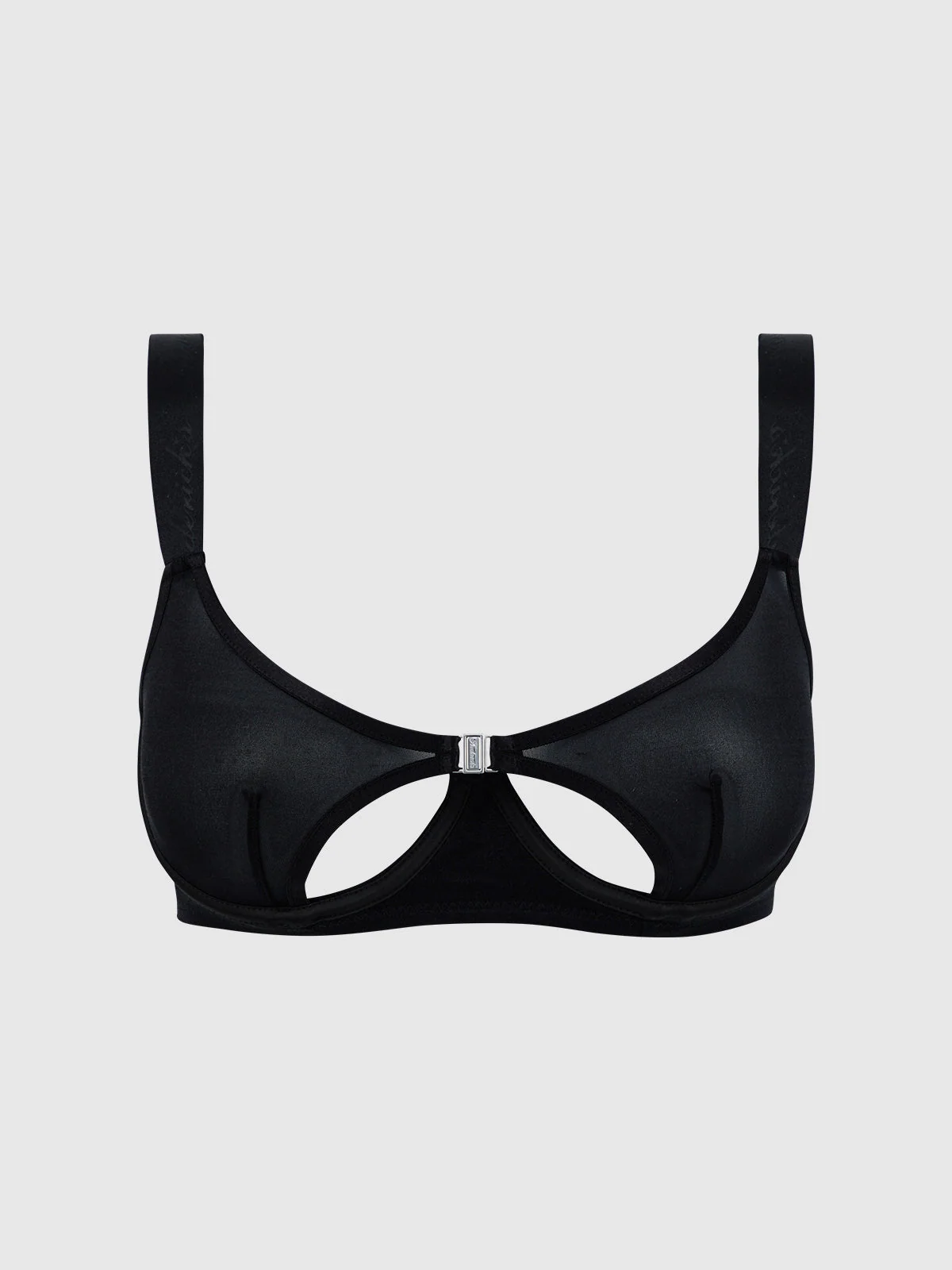Pia Unlined Cutout Mesh Bra with Wider Straps for a Vintage Balconette Look