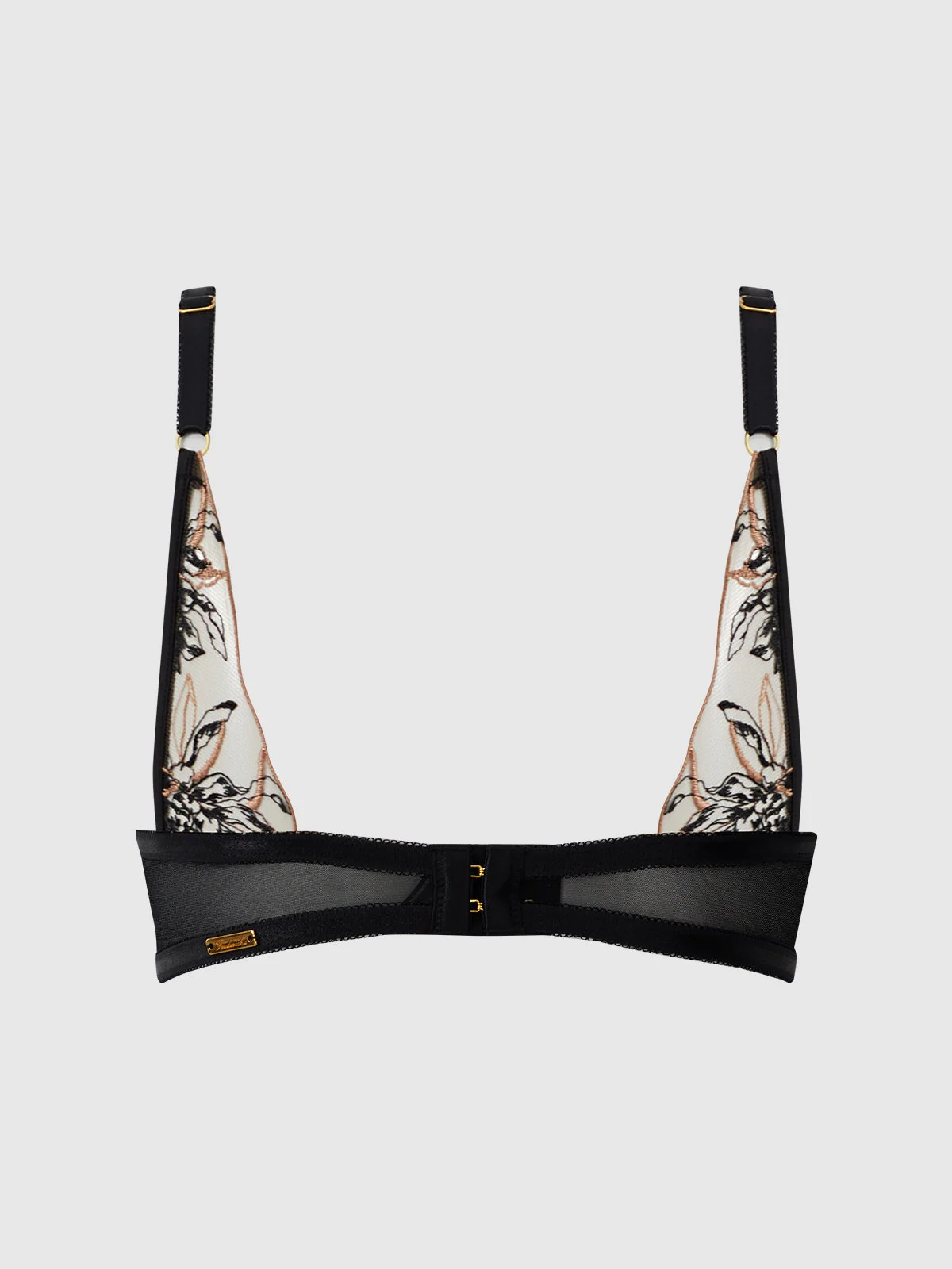 Delfina Embroidered Push Up Bra Half Cup With Front Clasp