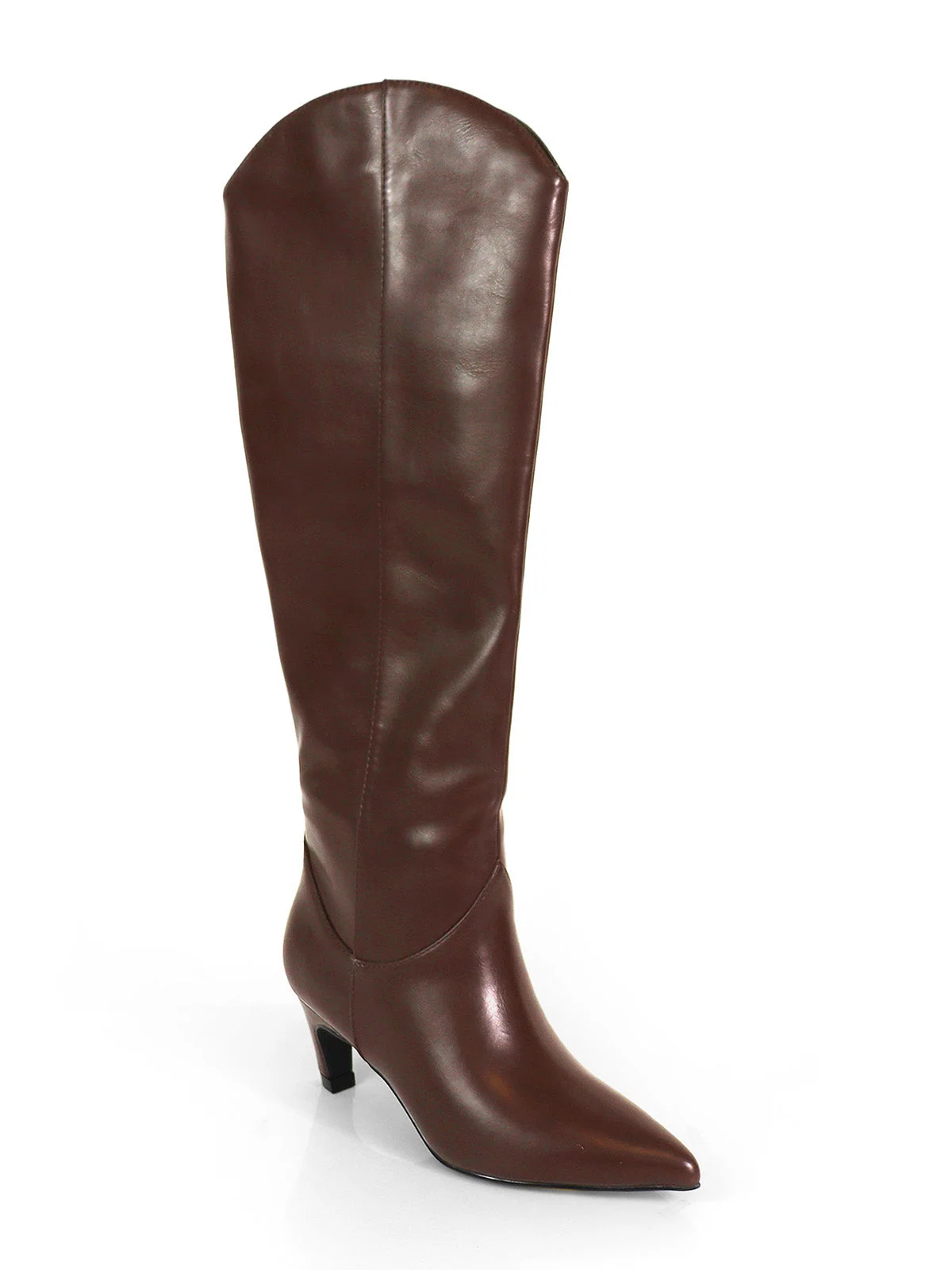 Shirley Cowboy Boots in Chocolate with Kitten Heel