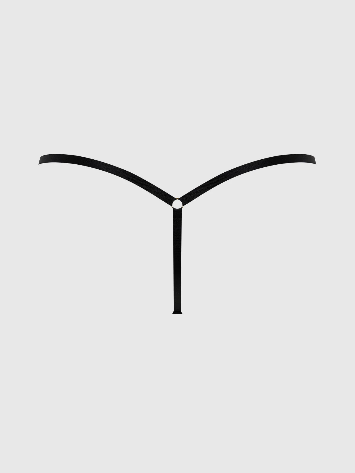 Maeve 链条系带丁字裤 黑色和金色