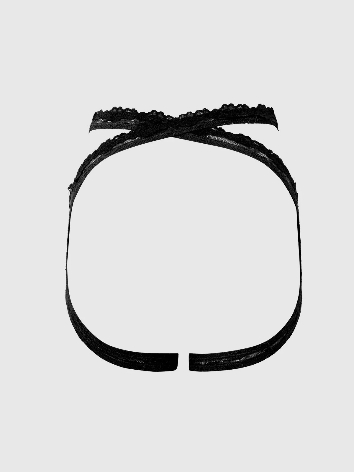 Pia Lace Wrap Garter in Black Stretch Lace