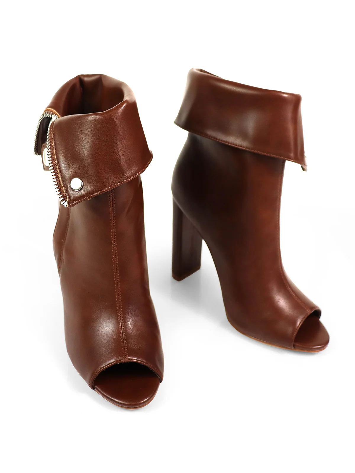 Yani Folded Ankle Boots in Brown