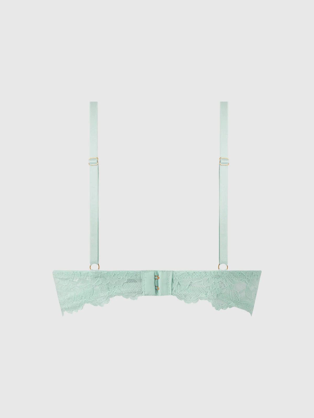 Mabel Lace Demi Push Up Bra with Delicate Lace Trim in Clearly Aqua