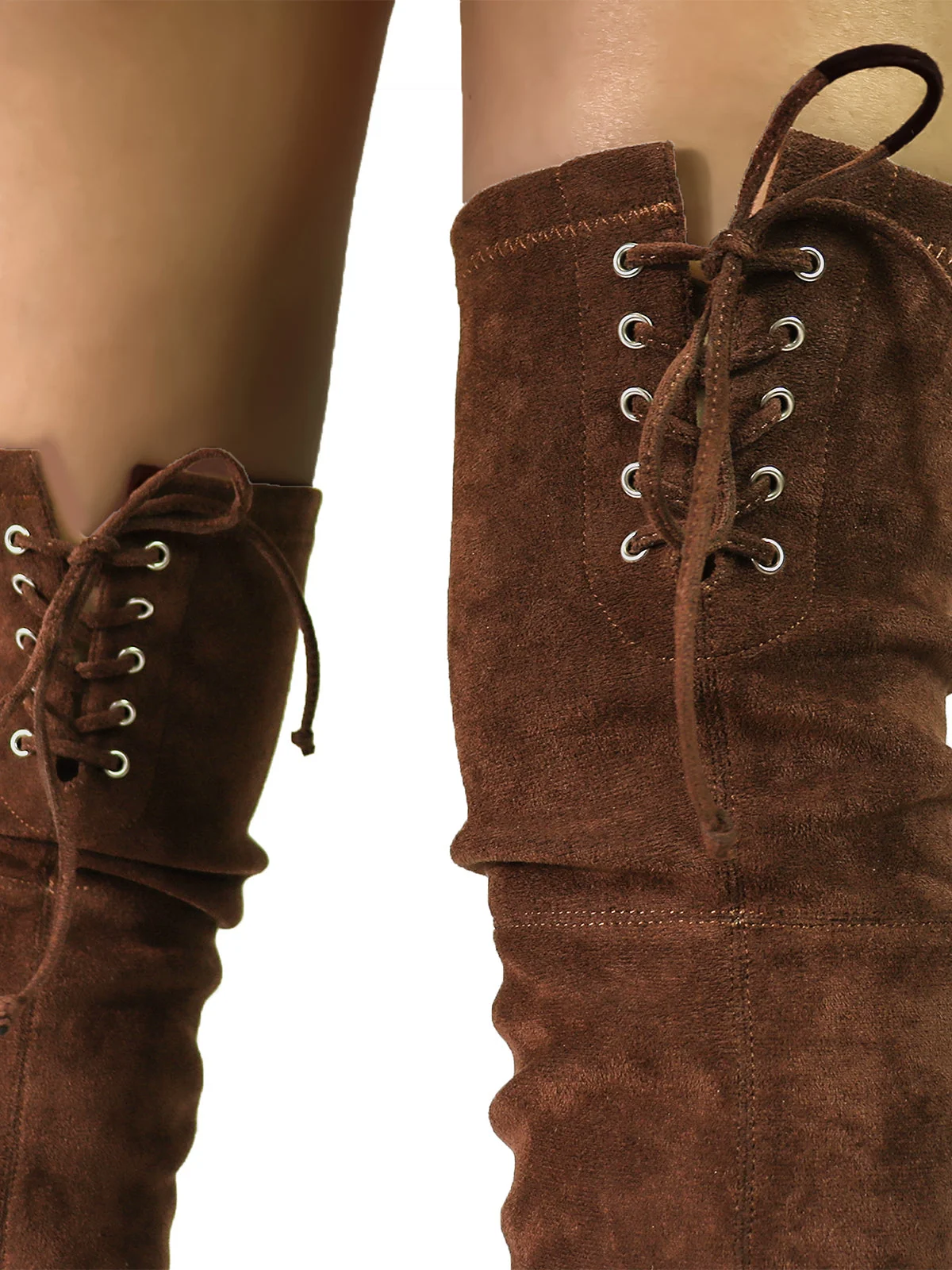 Becky Stretchy Thigh High Boots in Brown