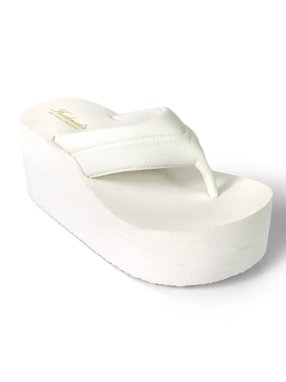 Alita Chunky Platform Wedge Thong Sandal in White