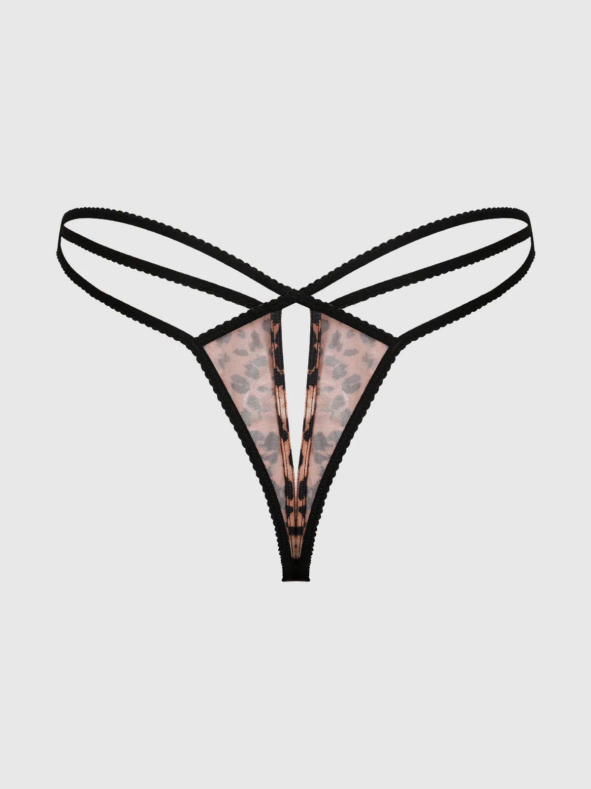 Kaia Leopard Mesh Strappy & Backless Hipster