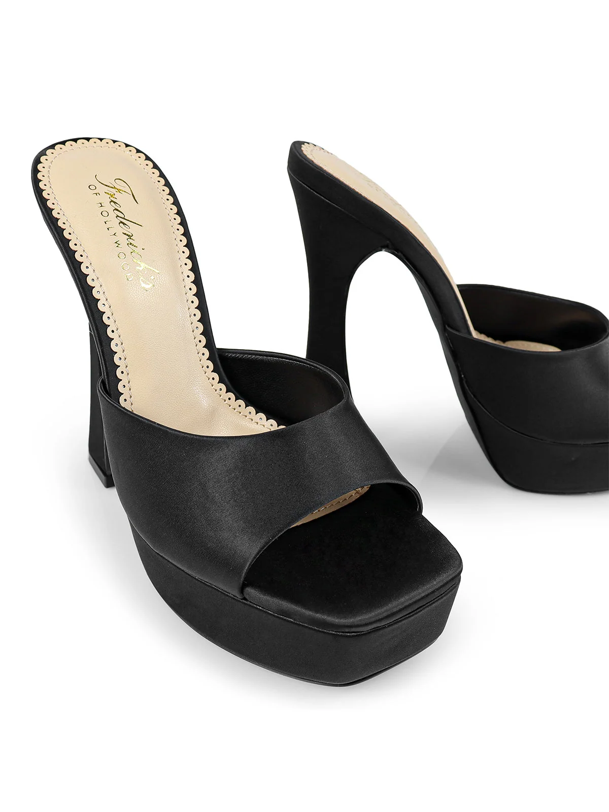 Elaina Platform Mule Heels in Black