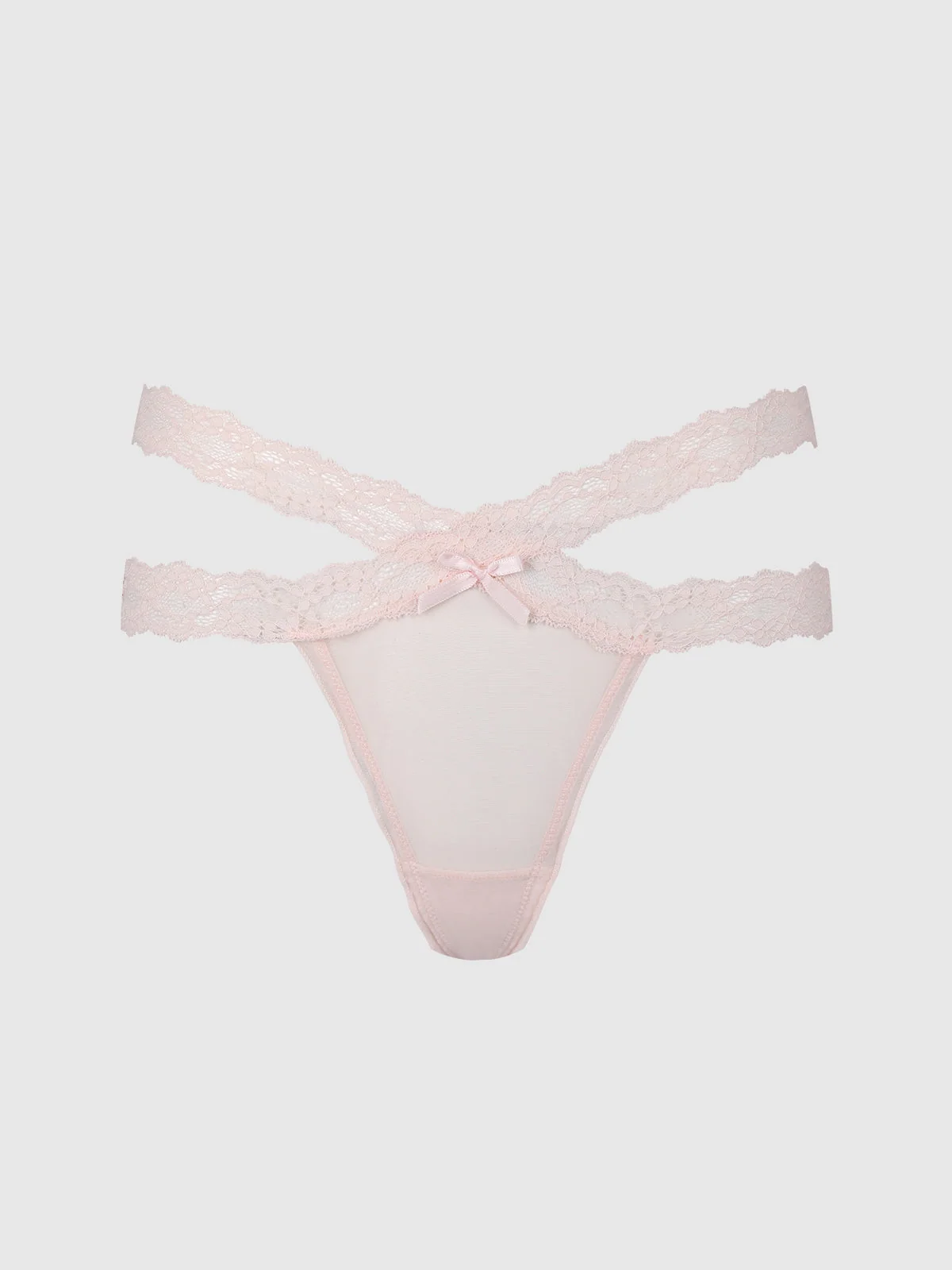 Stella Mesh & Lace Double Band Thong