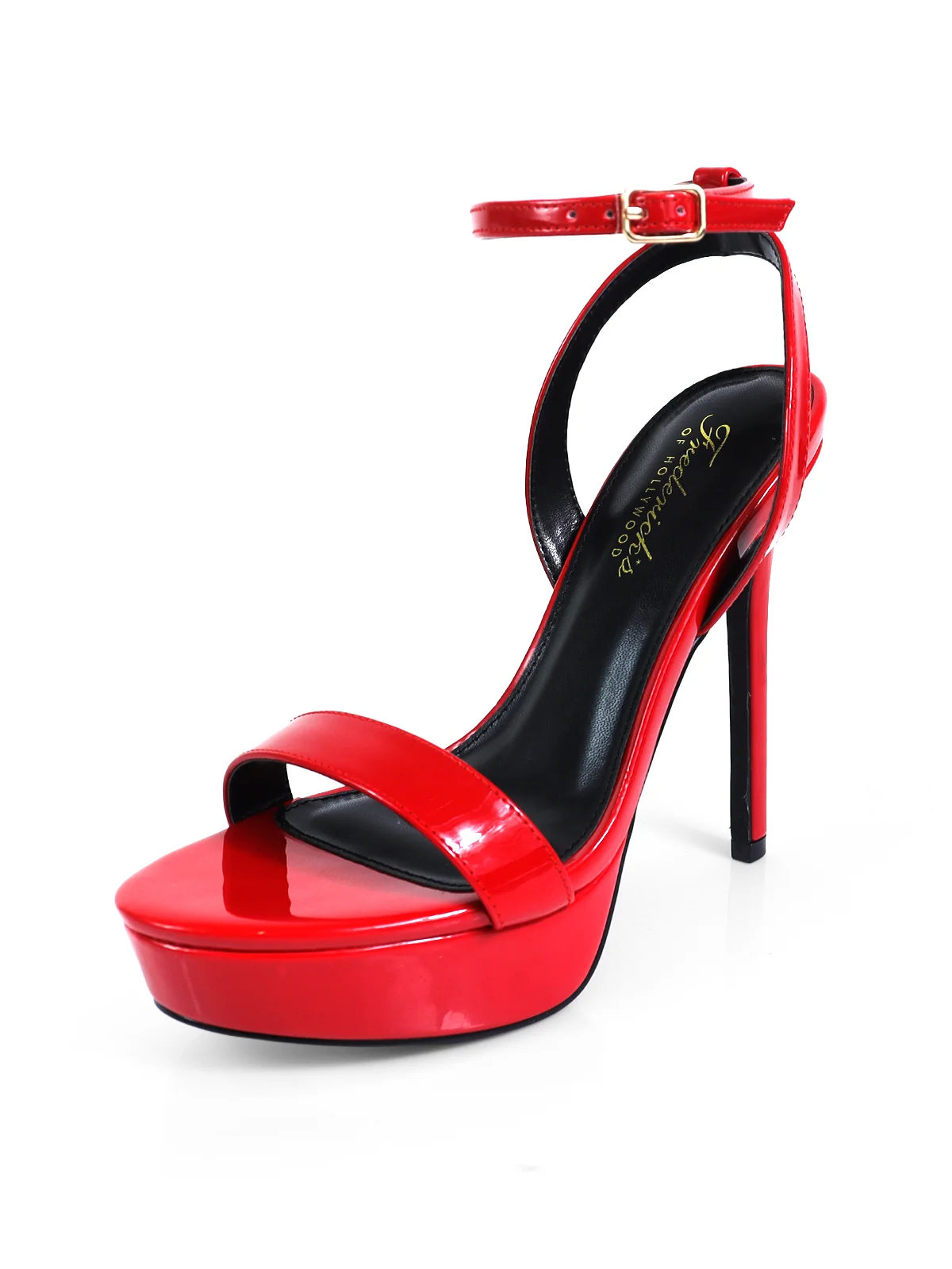 Cupid Strap Platform Heels in Red