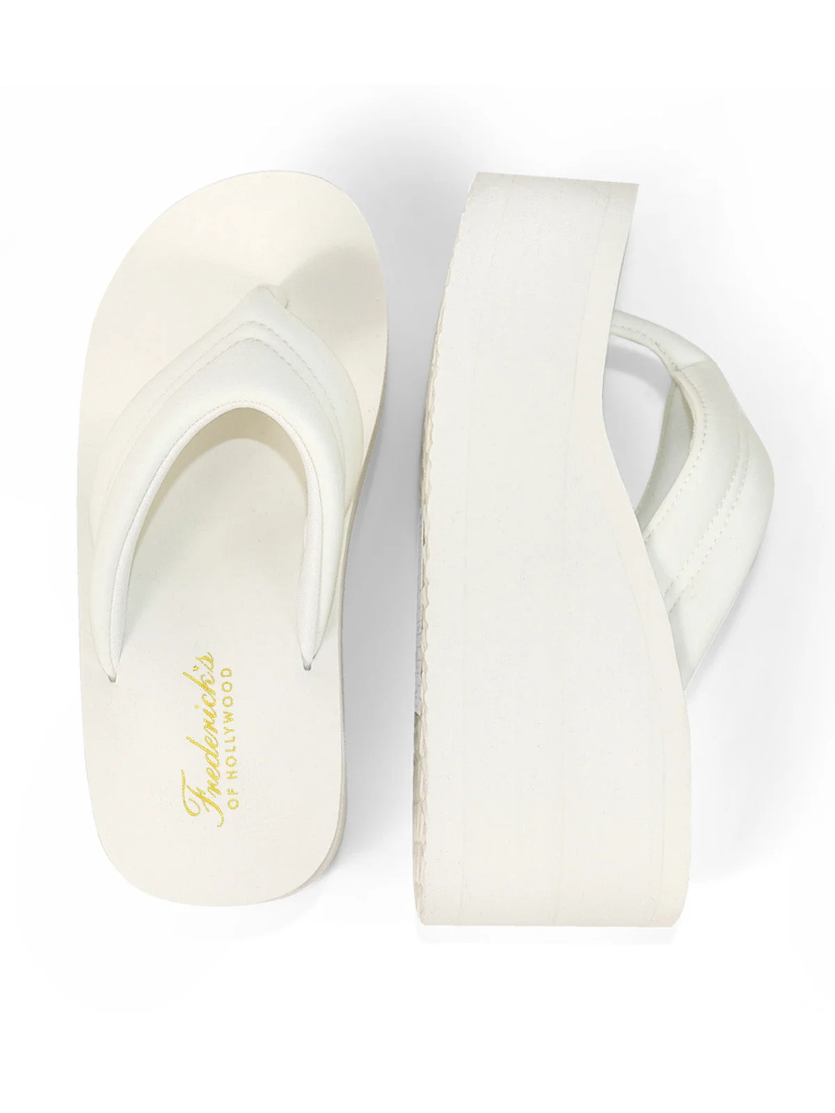 Alita Chunky Platform Wedge Thong Sandal in White