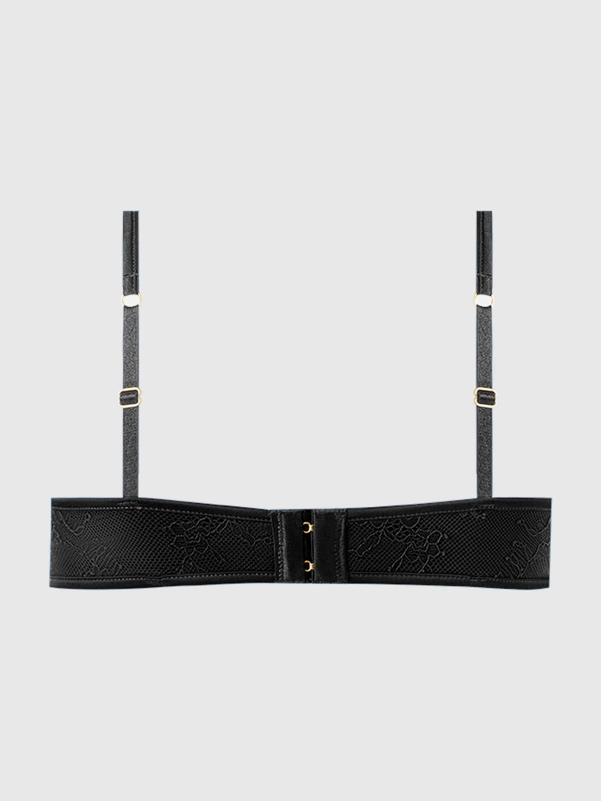 Adelaide Satin & Lace Push Up Demi Bra in Black