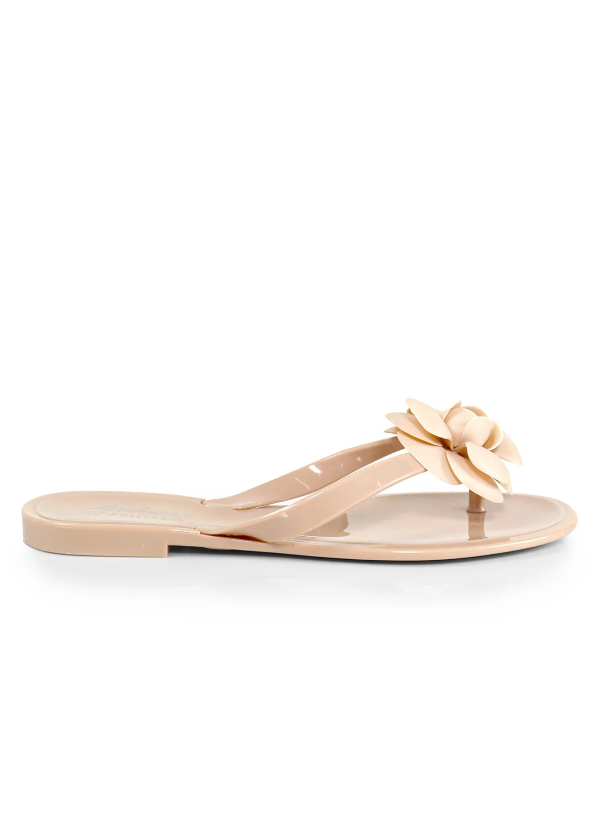 Jelli Camellia Thong Sandals in Nude from Lingerie Shop | Frederick's of Hollywood