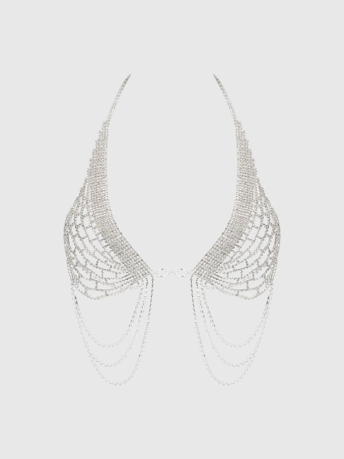 Ziggy Rhinestone Net Halter With Openable Front