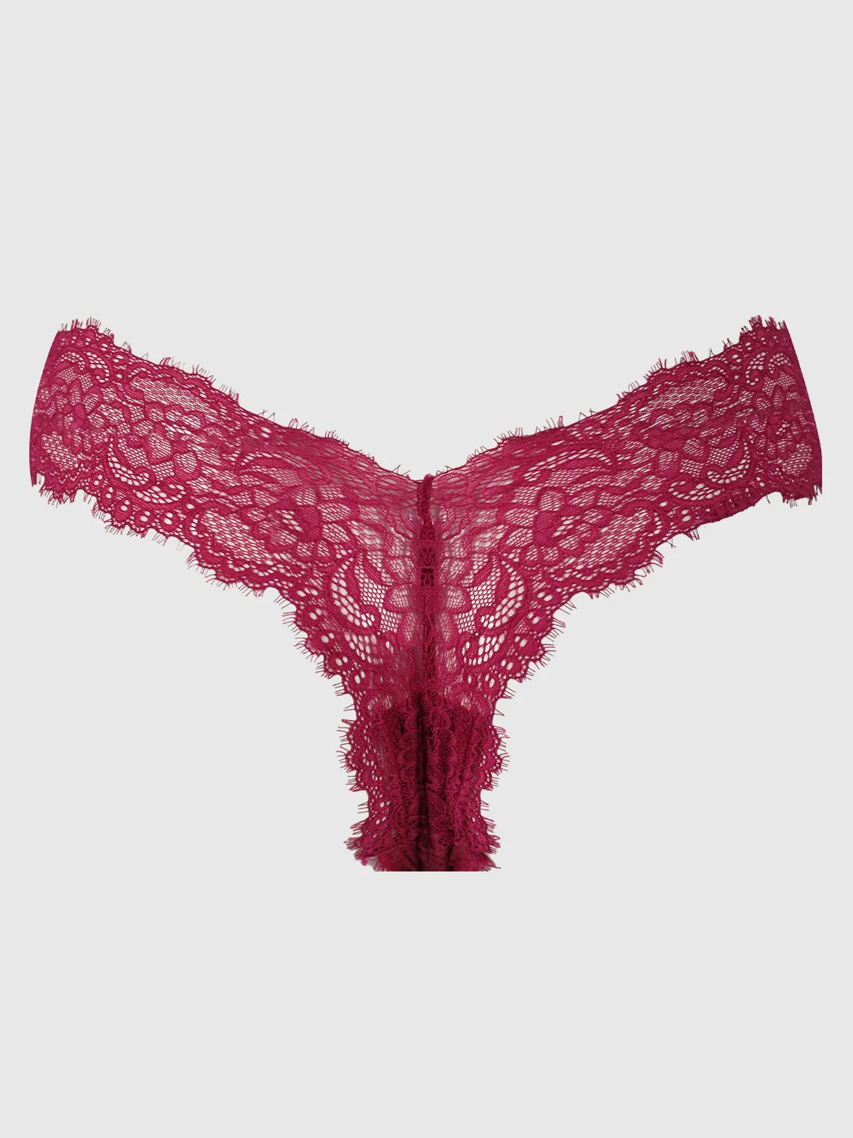 Lulu Lace V-Thong in Rasberry