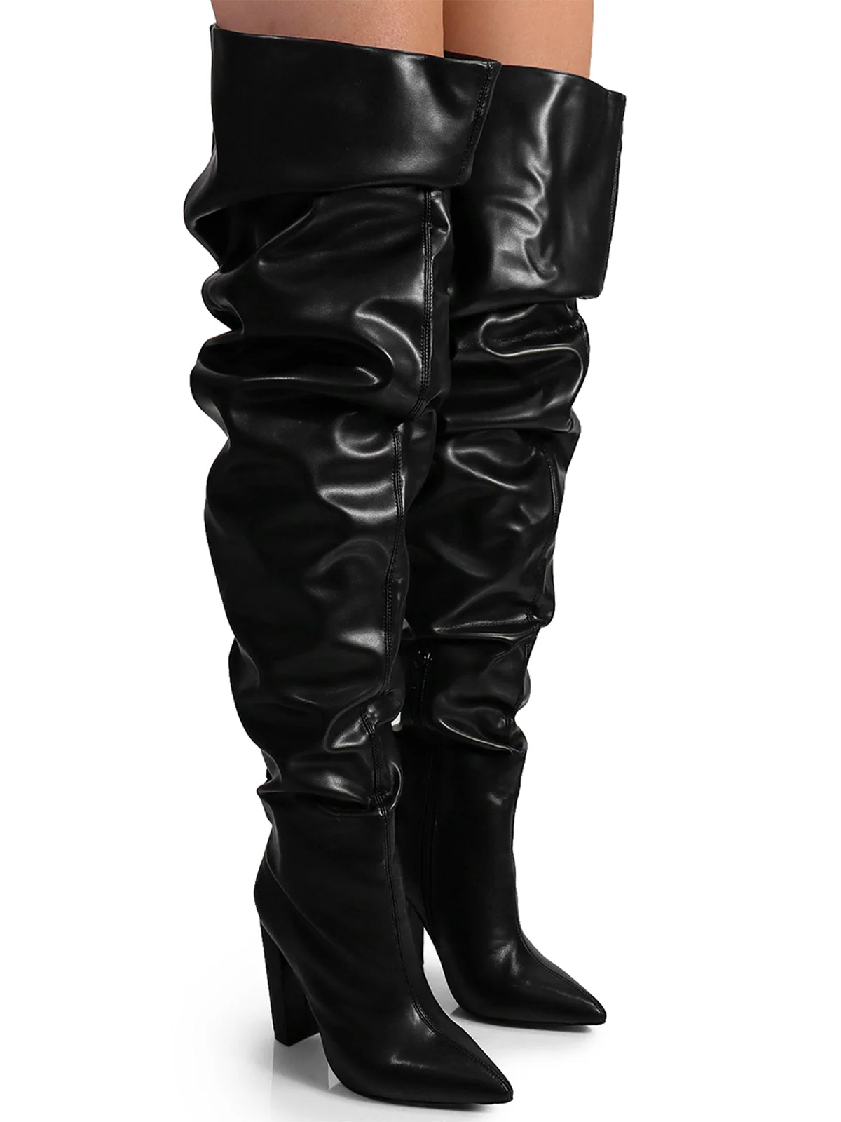 Lee Slouchy Boots in Black with a Bold Extended Silhouette