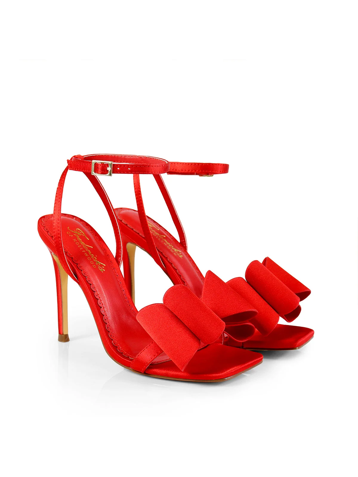 Julienne Bow Heel in Red Open-Toe Stiletto