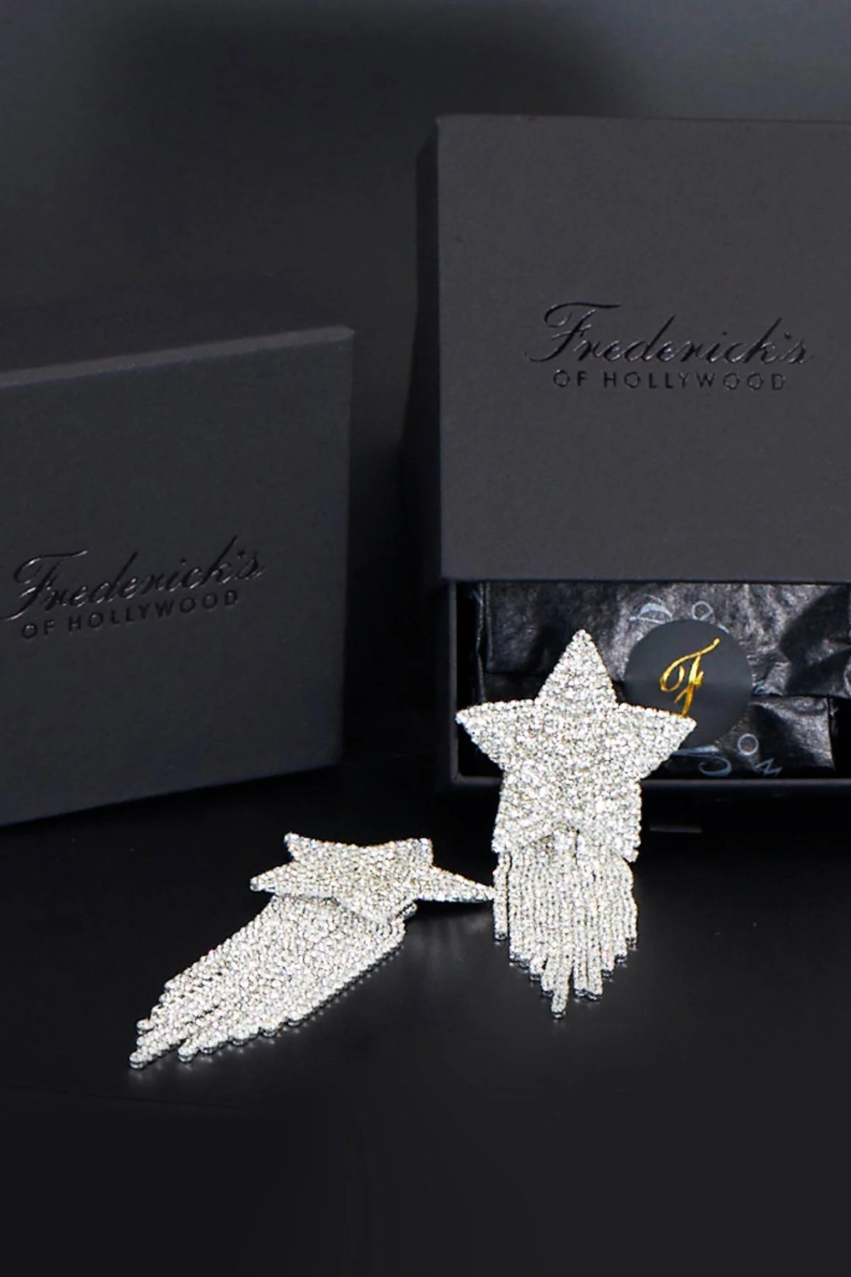 Ziggy Rhinestone Shooting Star Dangle Pasties in Silver