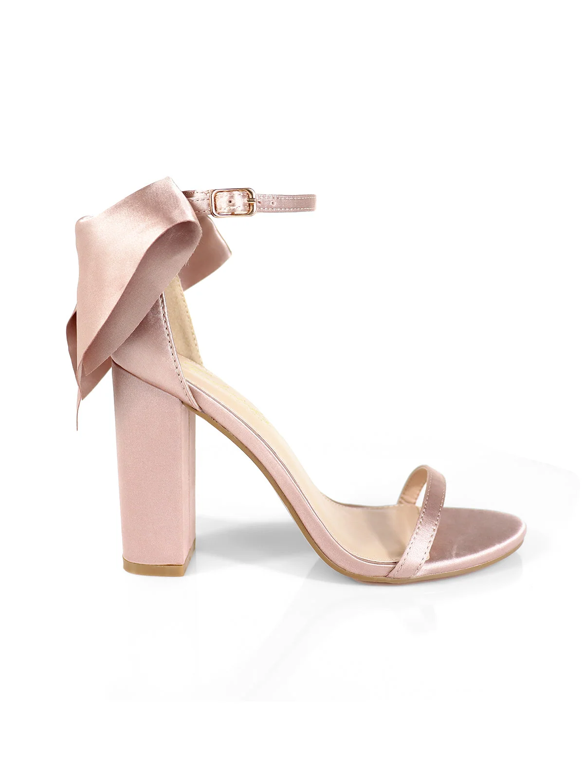 Athena Bow Pump in Champagne Open-Toe Heel