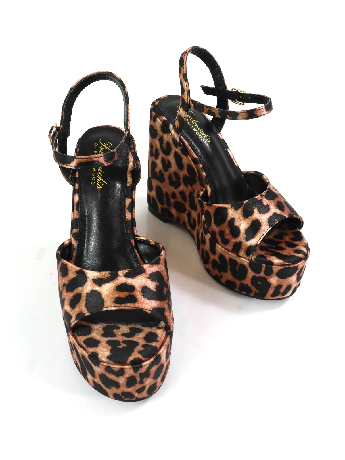 Tony Peep Toe Platform Wedges with Chunky Heel in Leopard