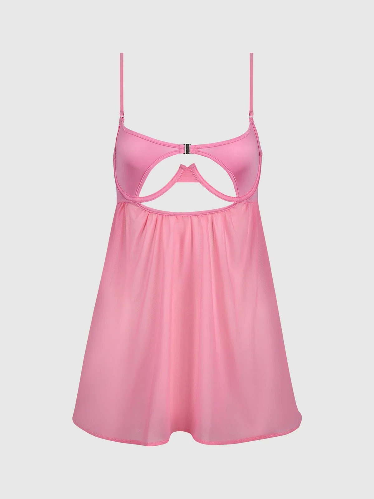 Neev Oil Slick Openable Cup Underwire Babydoll in Bubblegum Pink