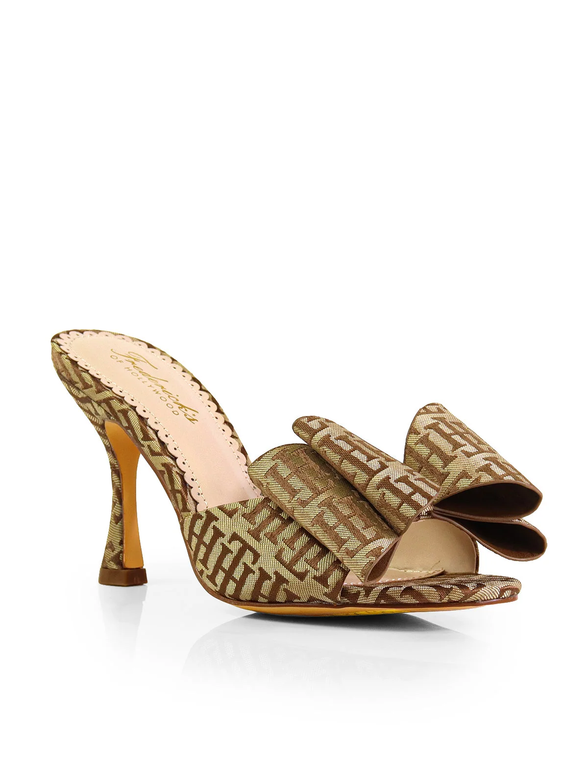 Nana Open-Toe Bow Mule with Sleek Kitten Heel
