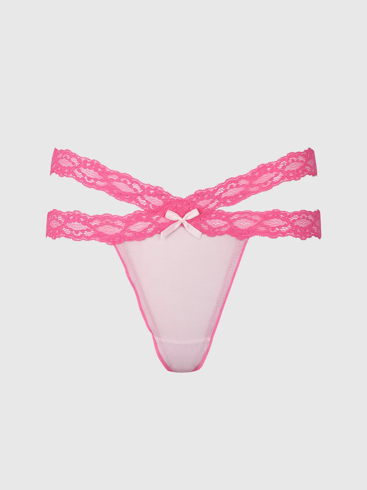Stella Mesh & Lace Double Band Thong