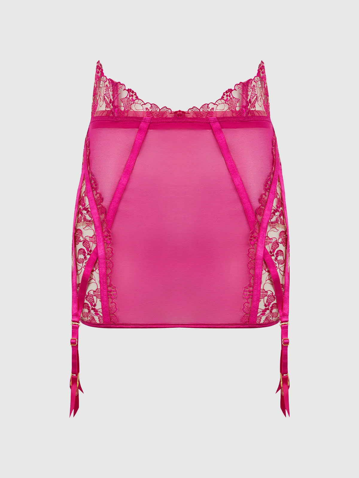 Venus Strappy Backless Half Slip in Pink Dragon