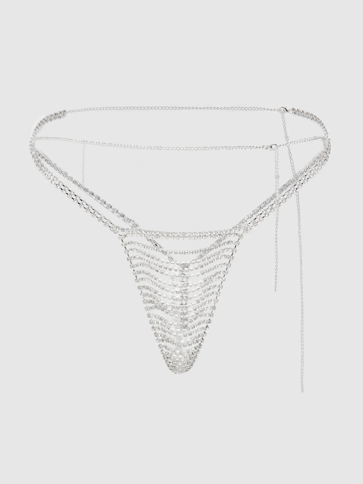 Ziggy Rhinestone Thong in Silver for Festival Looks