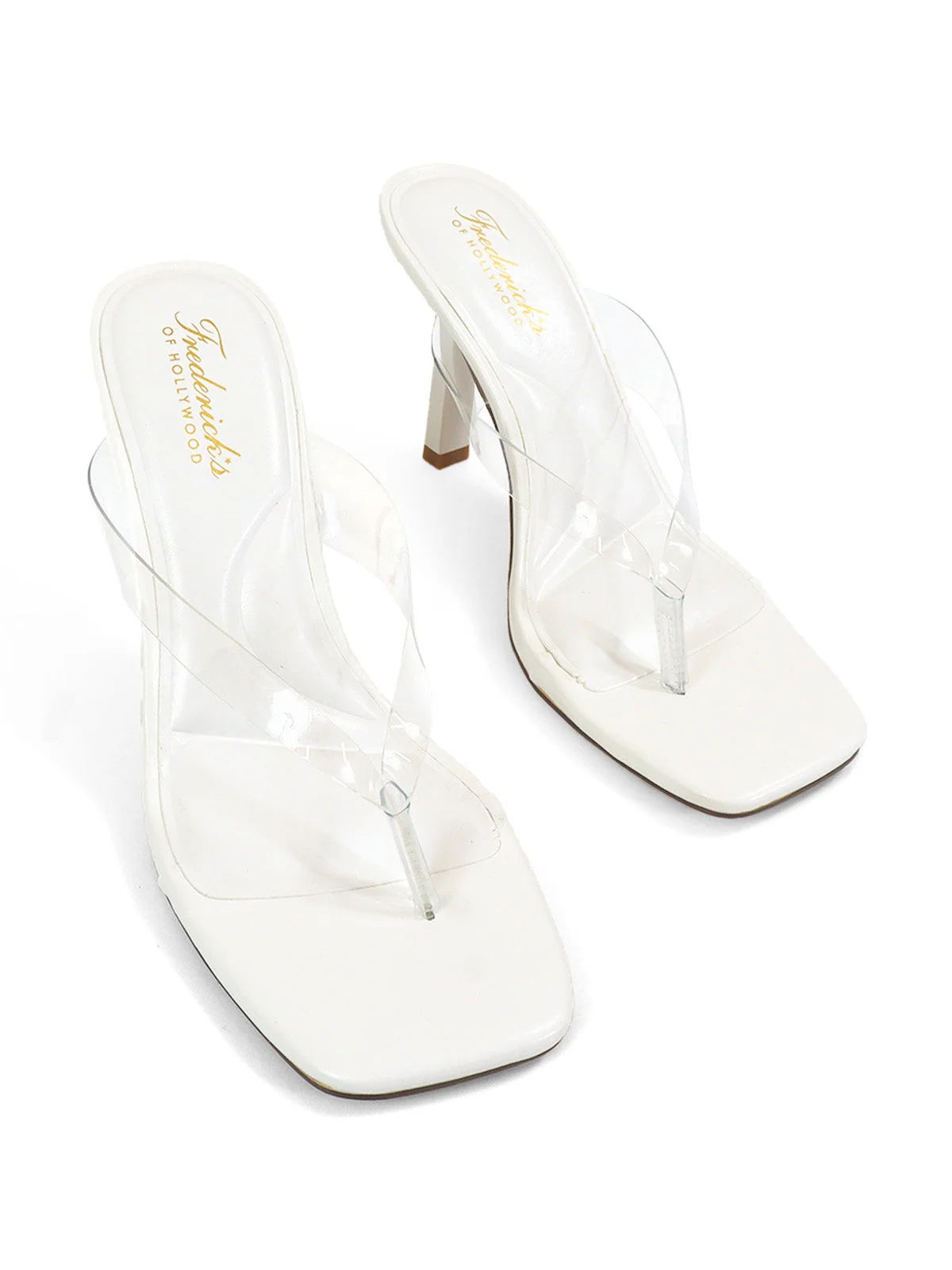 Annabelle Clear Strap Thong Sandal in White